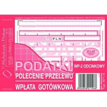 PODATKI - PRZELEW/WPŁATA 2-ODCINKI A6 (O+1K) MICHALCZYK I PROKOP